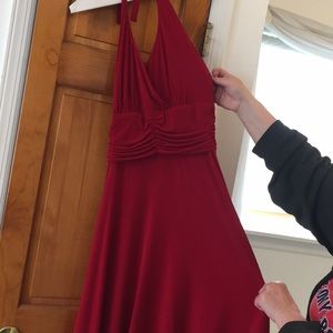 Ronni Nicole Red Halter Mini Dress